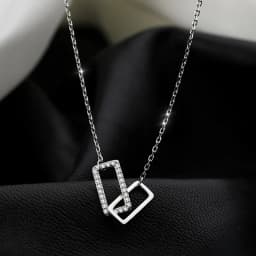 New S925 Silver Round Choker Zircon For Women Fashion Chain Minimalist Dainty Double Circle Pendant Necklace Neck Fine Jewelry