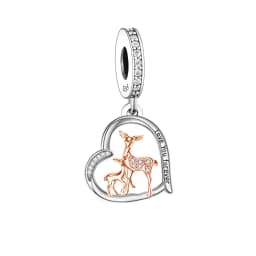 Fit Original Charm Bracelet 925 Sterling Silver Bambie Elk Deer Mother Daughter Love You Pendant Bead For Making Women Berloque