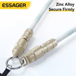 Essager 2 in 1 Type-C C To Type-C Fast Charging Cable Data Cord with Neck Straps Lanyard 60W PD Cable For iPhone Samsung Huawei