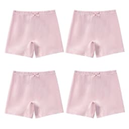 Kids Girls Panties 4 Pcs Soft Cotton Breathable Safety Pants Solid Color Underpants Four Seasons Fashion Leggings For 2-13 Years