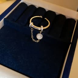 Geometric Exquisite Zircon Adjustable Index Finger Rings for Women Fashion Tassel Stainless Steel Open Rings Jewelry Accessories