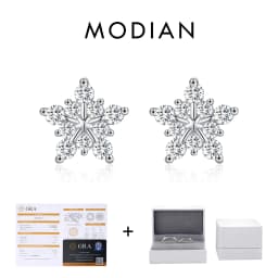 MODIAN D Color Dazzling Moissanite Earrings 925 Sterling Silver Trendy Cute Snowflake Stud Earrings For Women Fine Jewelry