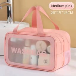 Double Transparent PU Dry-Wet Separation Makeup Bag, Portable Cosmetic Storage Bag for Travel, Fitness & Swimming