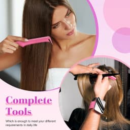 Styling Set with Magnetic Pin Wrist Strap, 2 Stainless Steel Pointed Tail Combs and 4 Crocodile Clips, Hair Braiding Tool