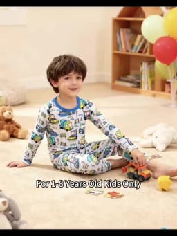 Boys Cartoon Engineering Car Pajamas Set 100% Cotton 2PC Loungewear Long Sleeve Elastic Cuffs Soft Sleepwear For Kids 1-8 Years