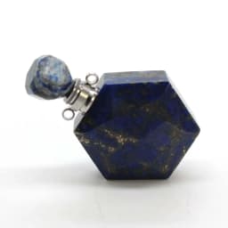 Natural Amethyst Crystal Hexagon Stone Perfume Bottle Pendant Necklace For Women Quartz Gemstone Essential Oil Diffuser Jewelry