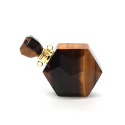 Natural Amethyst Crystal Hexagon Stone Perfume Bottle Pendant Necklace For Women Quartz Gemstone Essential Oil Diffuser Jewelry
