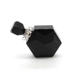 Natural Amethyst Crystal Hexagon Stone Perfume Bottle Pendant Necklace For Women Quartz Gemstone Essential Oil Diffuser Jewelry