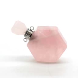 Natural Amethyst Crystal Hexagon Stone Perfume Bottle Pendant Necklace For Women Quartz Gemstone Essential Oil Diffuser Jewelry