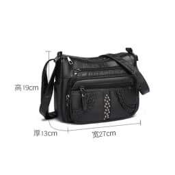 1pcs PU Leather Soft Multi-Pocket Crossbody Bag Large Capacity Minimalist Casual Shoulder Fashionable shoulder bag