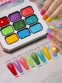 9 Color Painting Gel Nail Polish Nude Pink Painting Gel Smudge Canned High Saturation Popular Semi-Solid Nail Polish for Nail Sa