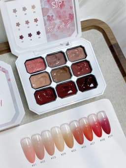 9 Color Painting Gel Nail Polish Nude Pink Painting Gel Smudge Canned High Saturation Popular Semi-Solid Nail Polish for Nail Sa