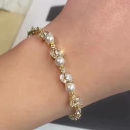 ZAKOL New Classic Leaf Zircon Imitation Pearl Charm Bracelets for Women Wedding Bride Bracelet Female Stylish Jewelry