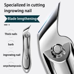 Nail Clippers Stainless Steel Sharpest Nail Cutter Duty Curved Edge for Adult Men Women Swing Out Nail Cleaner/File