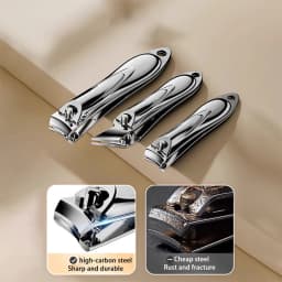 Nail Clippers Stainless Steel Sharpest Nail Cutter Duty Curved Edge for Adult Men Women Swing Out Nail Cleaner/File