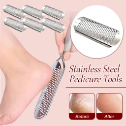 6Pc Foot File Callus Remover Tool Stainless Steel Pedicure Tool Dead Skin Removal Foot Rasp Callus Remover Feet Heel Grater File