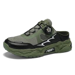 Men's Korean Casual Breathable Casual Shoes Summer Soft-Sole Anti-Slip Youth Half-Slippers Rotating Shoelaces Sports Tide Shoes