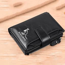 Artificial Leather Men's Wallet Luxury Short RFID Card Holder for Men Zipper Coin Purse Portable Wallets for Men Billfold