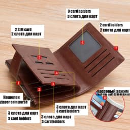 Artificial Leather Men's Wallet Luxury Short RFID Card Holder for Men Zipper Coin Purse Portable Wallets for Men Billfold