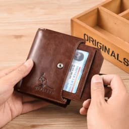 Artificial Leather Men's Wallet Luxury Short RFID Card Holder for Men Zipper Coin Purse Portable Wallets for Men Billfold