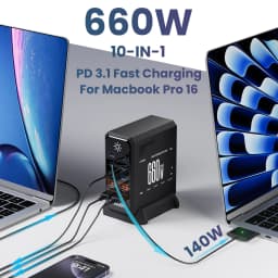 660W GaN USB C Charger Station 10 Port Fast Charger Type C PD3.1 PD3.0 PPS Quick Charger For Macbook Pro iPad iPhone 16 Samsung