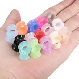 12pc Silicone Ultra Thin Ear Plug Flexible Double Flared Stretcher 2g (6mm) to 1'' (25mm) Gauge Flesh Tunnel Expander