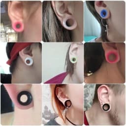 12pc Silicone Ultra Thin Ear Plug Flexible Double Flared Stretcher 2g (6mm) to 1'' (25mm) Gauge Flesh Tunnel Expander