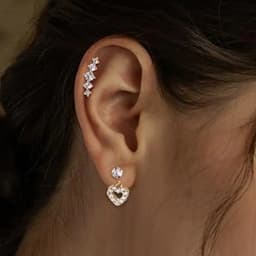 Stainless Steel 12pcs/set Cartilage Stud Earrings - Replaceable Ball Piercing Jewelry Accessories Set - Valentine's Day Gift