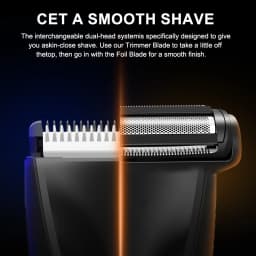 IPX6 Waterproof 2-in-1 Groin/Body Trimmer - SkinSafe Dual Head Foil Blades, Wet&Dry Cordless Groomer with USB-C Fast Charging