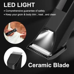 IPX6 Waterproof 2-in-1 Groin/Body Trimmer - SkinSafe Dual Head Foil Blades, Wet&Dry Cordless Groomer with USB-C Fast Charging