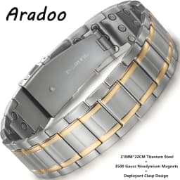 ARADOO Premium Titanium Steel Bracelets for Men with 3X Ultra Strenth Magnetic Wristband Jewelry Gifts