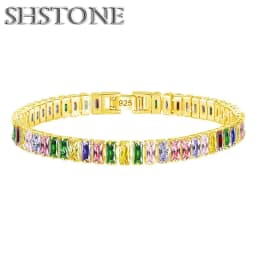 Noble 925 Sterling Silver Bracelet Elegant Zircon Crystal Fine Jewelry For Women Girl Engagement Wedding Glamour 18CM