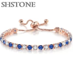 Noble 925 Sterling Silver Bracelet Elegant Zircon Crystal Fine Jewelry For Women Girl Engagement Wedding Glamour 18CM