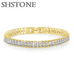 Noble 925 Sterling Silver Bracelet Elegant Zircon Crystal Fine Jewelry For Women Girl Engagement Wedding Glamour 18CM