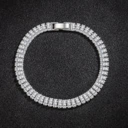 Noble 925 Sterling Silver Bracelet Elegant Zircon Crystal Fine Jewelry For Women Girl Engagement Wedding Glamour 18CM