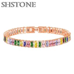 Noble 925 Sterling Silver Bracelet Elegant Zircon Crystal Fine Jewelry For Women Girl Engagement Wedding Glamour 18CM