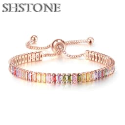 Noble 925 Sterling Silver Bracelet Elegant Zircon Crystal Fine Jewelry For Women Girl Engagement Wedding Glamour 18CM