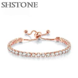 Noble 925 Sterling Silver Bracelet Elegant Zircon Crystal Fine Jewelry For Women Girl Engagement Wedding Glamour 18CM