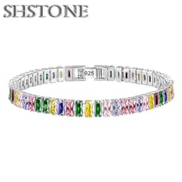Noble 925 Sterling Silver Bracelet Elegant Zircon Crystal Fine Jewelry For Women Girl Engagement Wedding Glamour 18CM