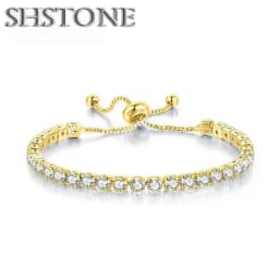 Noble 925 Sterling Silver Bracelet Elegant Zircon Crystal Fine Jewelry For Women Girl Engagement Wedding Glamour 18CM
