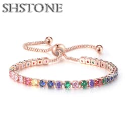 Noble 925 Sterling Silver Bracelet Elegant Zircon Crystal Fine Jewelry For Women Girl Engagement Wedding Glamour 18CM