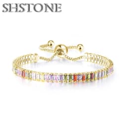Noble 925 Sterling Silver Bracelet Elegant Zircon Crystal Fine Jewelry For Women Girl Engagement Wedding Glamour 18CM