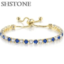 Noble 925 Sterling Silver Bracelet Elegant Zircon Crystal Fine Jewelry For Women Girl Engagement Wedding Glamour 18CM