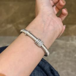 Sparkling art diamond inlaid woven sunflower bracelets for Women silver 925 luxury brushed High quality bangles wedding jewelry