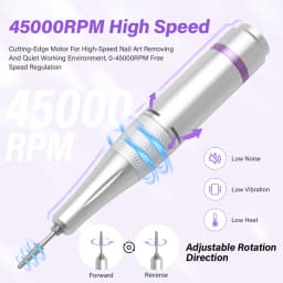45000RPM Professional Rechargeable Nail Drill Machine for Nails Electric File HD Display Metal Manicure Pen Nail Lathe Sander