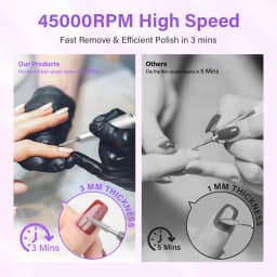 45000RPM Professional Rechargeable Nail Drill Machine for Nails Electric File HD Display Metal Manicure Pen Nail Lathe Sander