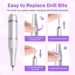 45000RPM Professional Rechargeable Nail Drill Machine for Nails Electric File HD Display Metal Manicure Pen Nail Lathe Sander
