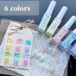 Hot Nail Art 6 Colors 6ML Summer Ice Cream Nail Dye Solution Creative Nail Pattern DIY Design Dye Solution Women Nail Decoration