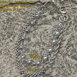 Original DIY Skull Pants Chain Stainless Steel Round Beads Combination Locomotive Chain Punk Men And Women Luxury Accessories