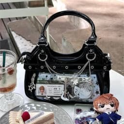 Y2k Fashion Women Shoulder Bag Cute Sweet Ita Bag Lolita Girls Transparent Pocket DIY Display Handbag Fashion Underarm Bag Purse
